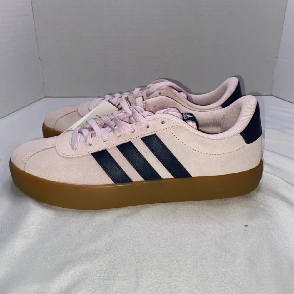 Adidas Court 3.0 Pink and Blue Women's Athletic Shoes - Picture 5 of 9